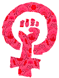Rödrosa kvinnokampsmärke
