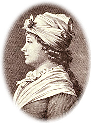 Porträtt av Madame Roland i profil, tittande åt vänster