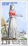 Madame Roland i form av en illustration på ett frimärke