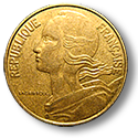 Mynt med bild av Marianne
