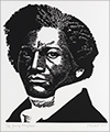 Porträttillustration av Frederick Douglass