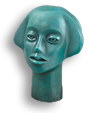 Skulpturm huvudet av en ung kvinna