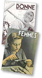 Omslag till två tidningar: La Voce delle Donne och Femmes dans l'action mondiale