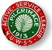 Rockmärke i rött och grönt med vit text för Pilgrimage 1913