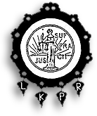 Symbol med svart ram och fyra nedhängande blad som det står en bokstav i varje: LKPR