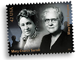 Frimärke med porträttbilder av Mary Church Terrell och Mary White Ovington