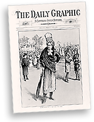 Omslag till tidningen The Daily Graphic med en illustration av Susan B. Anthony