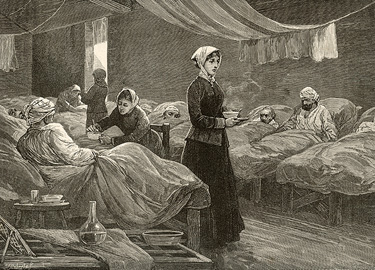 Etsning av Florence Nightingale under Krimkriget