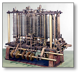 En modell av Babbages analytiska maskin