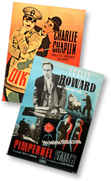 Affischer för filmerna Diktatorn respektive Pimpernel Smith