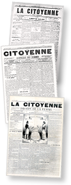 Tre omslag till tidningen La Citoyenne