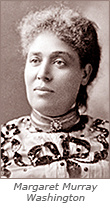 Foto av kvinna som ser snett framåt, under bilden står: Margaret Murray Washington