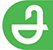 Apotekets senaste logotyp med en satrkt stiliserad ormskål i vitt mot grön bakgrund