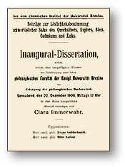 Affisch om Clara Immerwahrs disputation med text på tyska