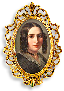 Målning i guldram, porträtt av Fanny Mendelssohn Hensel