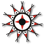 United Sioux Tribes symbol med tipis runt ett väderstrecksmärke