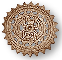 Cherokee-symbol i form av ett taggit hjul som kallas spindeln