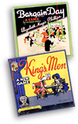 Foto av kartongerna till Elizabeth Magies spel "Bargain Day" och "King's Men".