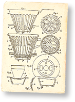 Foto av en ritning av Melitta-filtrets funktion i patentansökan