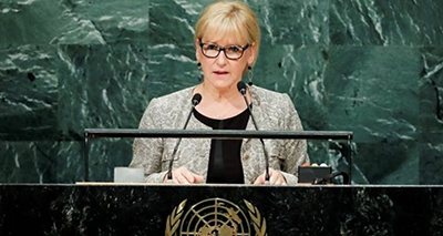 Foto av Sveriges utrikesminister Margot Wallström