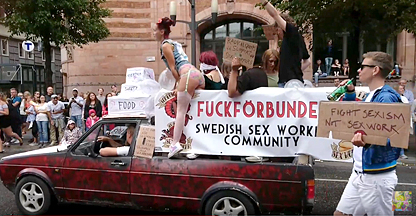 Bild på Fuckförbundets deltagande i Stockholm Pride sommaren 2017