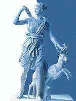 Foto av staty av Artemis