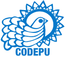 CODEPU-symbol med duva i vitt och blått