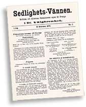 Förstasida till tidningen Sedlighets-Vännen 15 februari 1878