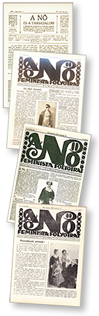 Fyra omslag till tidningen A Nõ és a Társadalom